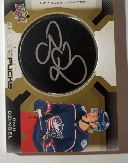 2019-20 Upper Deck Trilogy Signature Pucks #SP-RD Ryan Dzingel — front