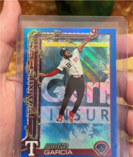 2025 Topps Holiday #H61 Adolis Garcia Texas Rangers — front