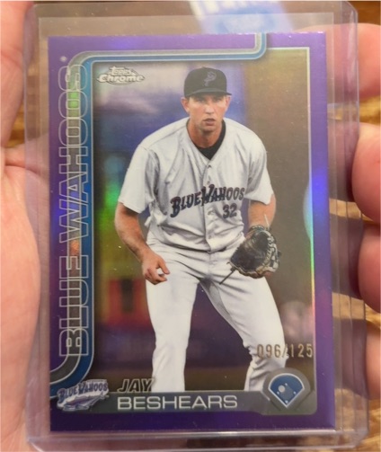 2025 Topps Pro Debut Chrome #PDC-135 Jay Beshears Purple Refractor /125 — front