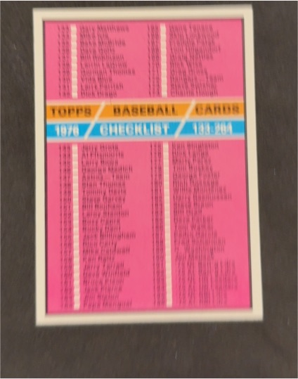 1976 Topps Baseball #119 Checklist — front
