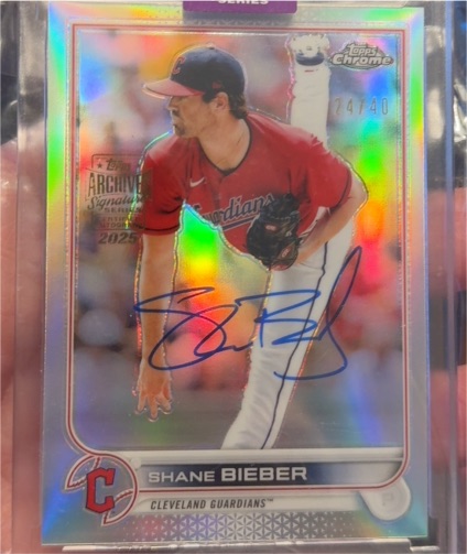 2025 Topps Archives Signature #208 Shane Bieber — front