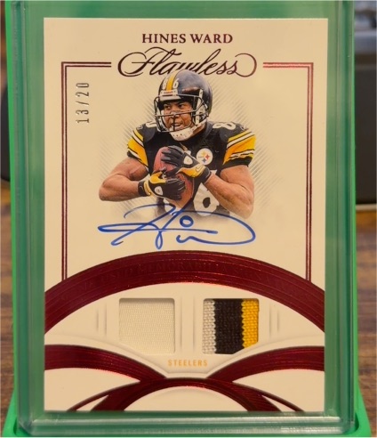 2022 Panini Flawless Patch Autograph Silver Hines Ward Steelers #PA-41 — front