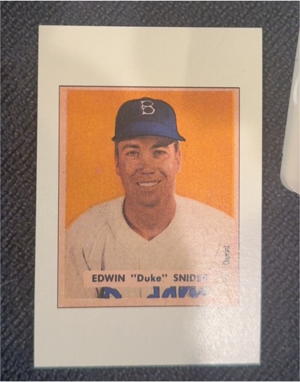 1989 Bowman #NNO Edwin "Duke" Snider Reprint Sweepstakes — front