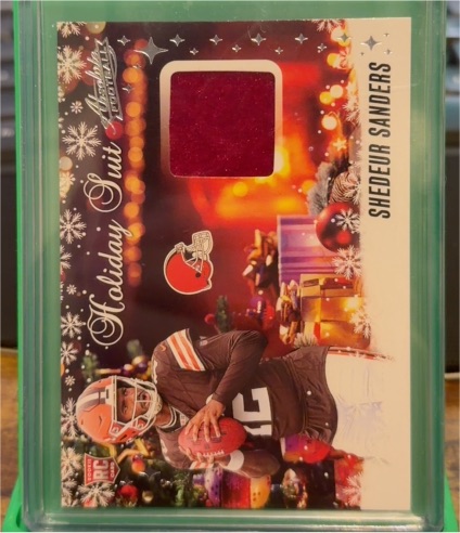 2025 Panini Absolute #HS-SSS Shedeur Sanders Holiday Suit Rookie RC — front