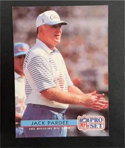 1992 Pro Set #189 Jack Pardee Houston Oilers — front