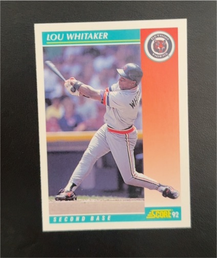 1992 Score #255 Lou Whitaker — front