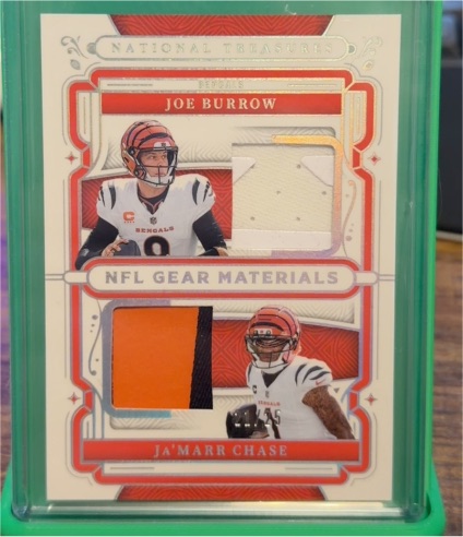 2024 Panini National Treasures NFL Gear Materials Joe Burrow Ja'Marr Chase — front