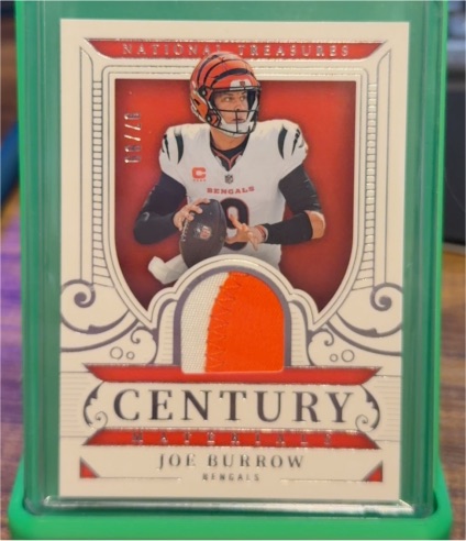2025 Panini National Treasures Century Materials Patch #/99 Joe Burrow — front