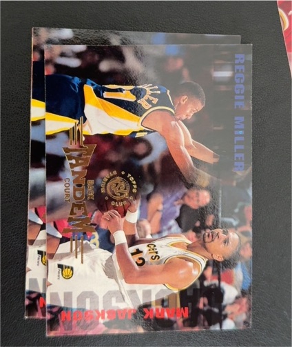 1994-95 Topps Stadium Club #328 Reggie Miller / Mark Jackson Back Court Tandem — front