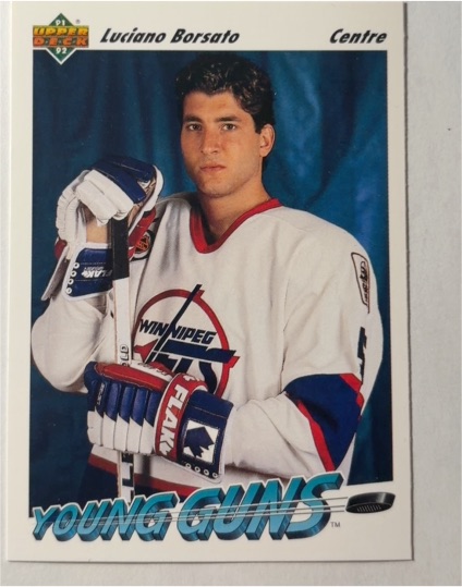 1991-92 Upper Deck #599 Luciano Borsato Young Guns Rookie Card — front