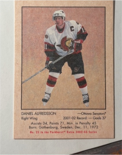 2002-03 Parkhurst Retro #25 Daniel Alfredsson — front