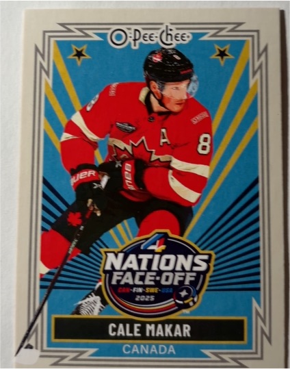 2025-26 O-Pee-Chee Retro 4 Nations Face-Off #528 Cale Makar — front