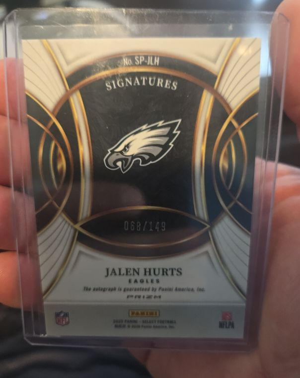 2020 Panini Select Signatures #SP-JLH Jalen Hurts — front