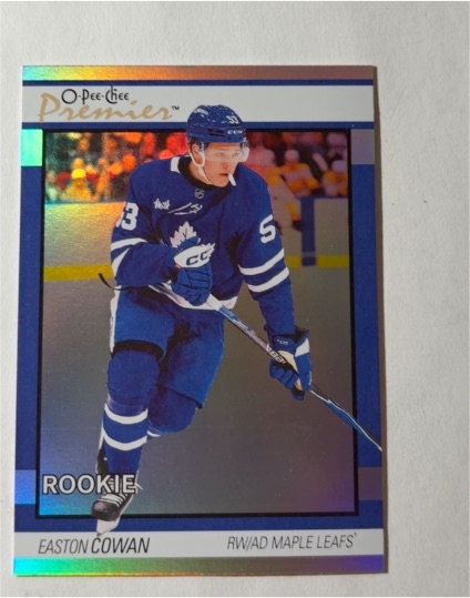 2025-26 O-Pee-Chee Premier #P-96 Easton Cowan — front
