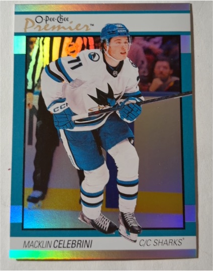 2025-26 O-Pee-Chee Premier #P-8 Macklin Celebrini — front