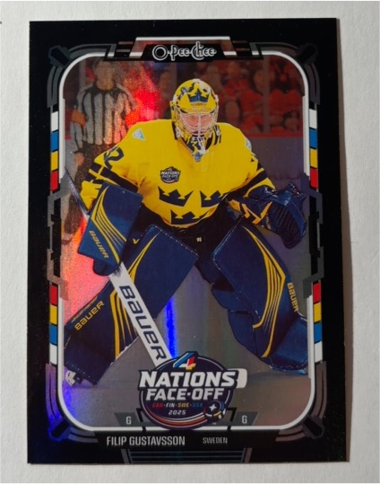 2025-26 O-Pee-Chee 4 Nations Face-Off #502 Filip Gustavsson — front