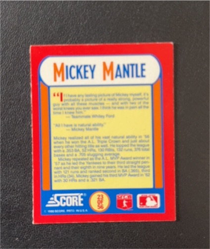 1990 Score Magic Motion Trivia #23 Mickey Mantle — front