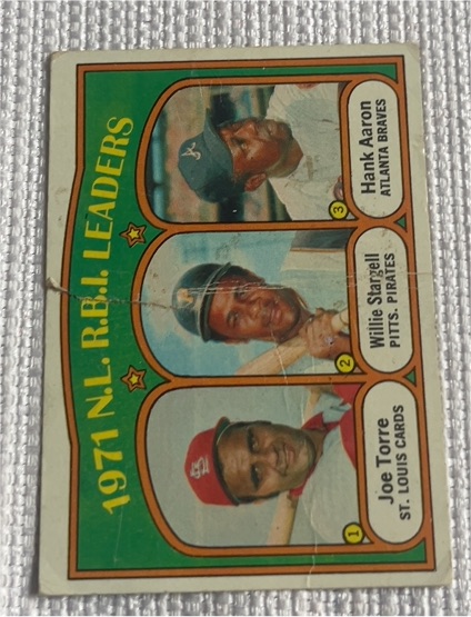 1972 Topps #87 Hank Aaron, Willie Stargell, Joe Torre — front