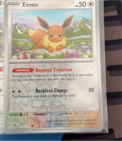 2025 Pokémon #074 Eevee — front