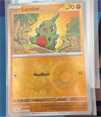 2025 Pokémon Prismatic Evolutions #047 Larvitar — front
