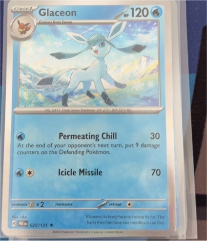 2023 Pokémon SV: Prismatic Evolutions #025 Glaceon — front