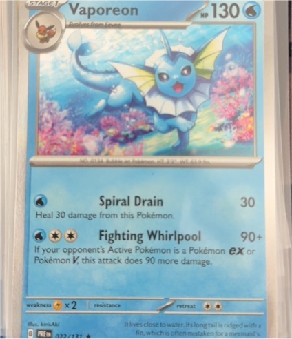 2023 Pokémon SV: Prismatic Evolutions #022 Vaporeon — front