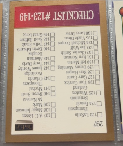 1990-91 SkyBox #297 Checklist 123-180 — front