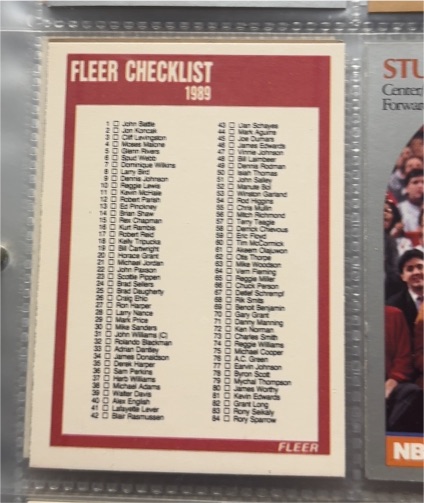 1989 Fleer #168 Checklist — front