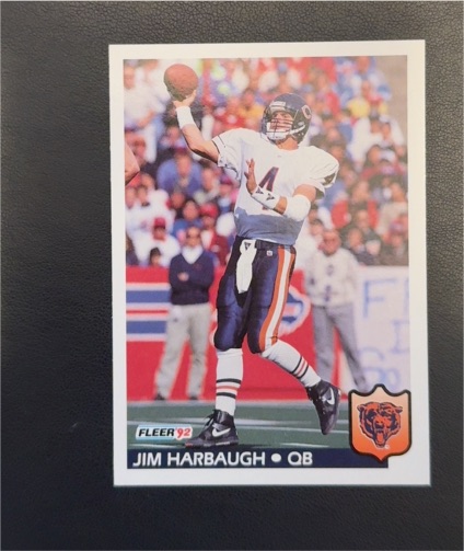 1992 Fleer #40 Jim Harbaugh — front