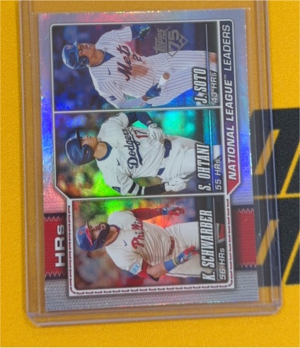 2026 Topps Series 1 #84 National League HR Leaders Schwarber/Ohtani/Soto — front