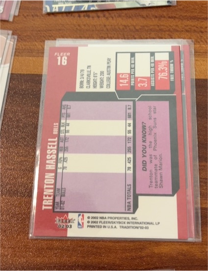2002-03 Fleer #16 Trenton Hassell — front