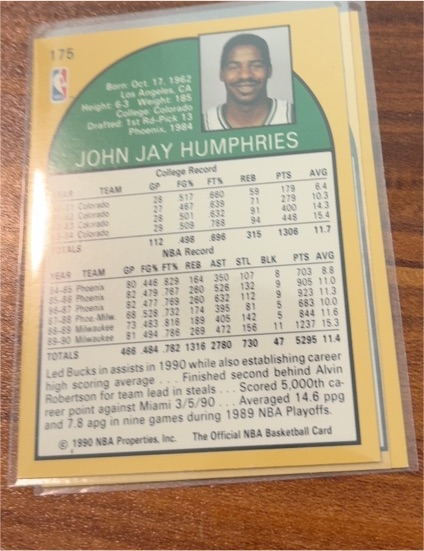 1989-90 NBA Hoops #175 Jay Humphries — front