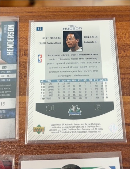 2003 Upper Deck #11 Troy Hudson — front