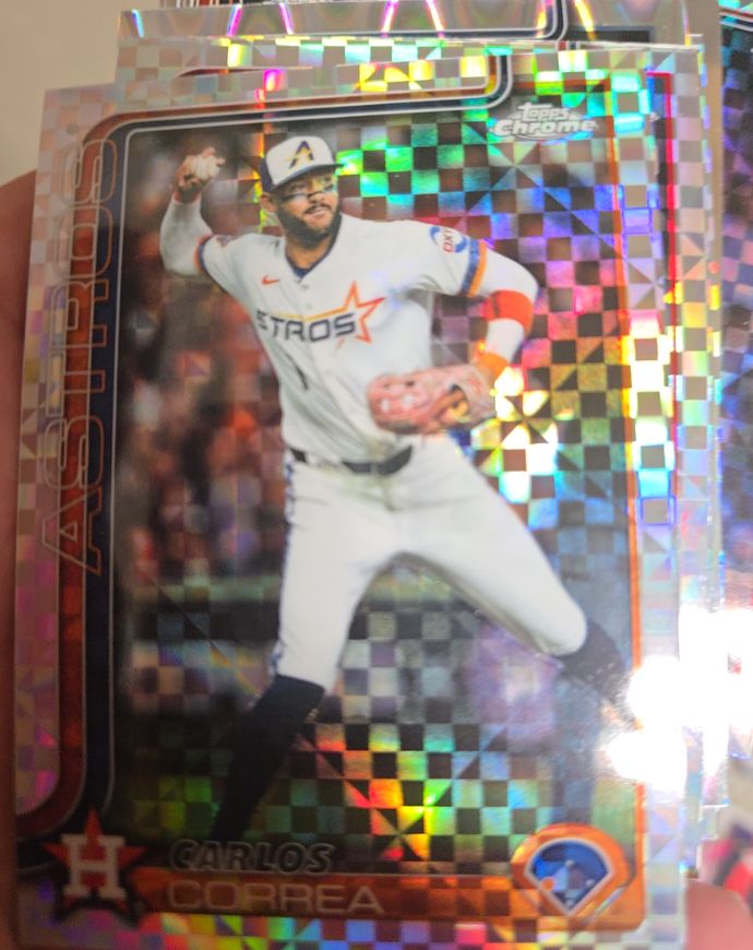 2025 Topps Chrome Update #USC164 Carlos Correa X-Fractor Houston Astros — front
