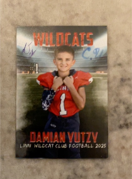 2025 Linn Wildcats Football #Damian Yutzy — front