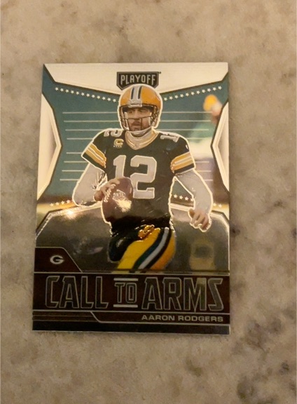 2021 Panini Playoff Call to Arms #CA-ARO Aaron Rodgers — front