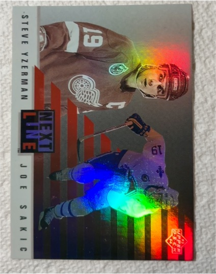 1993-94 Upper Deck Next in Line #NL3 Steve Yzerman / Joe Sakic — front