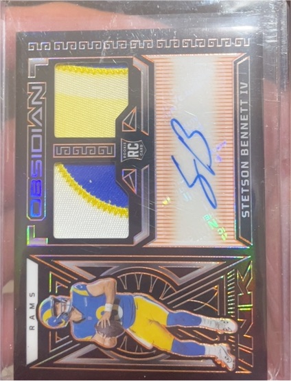 2023 Panini Obsidian Rookie Jersey Ink #RJI-SBE Stetson Bennett IV — front