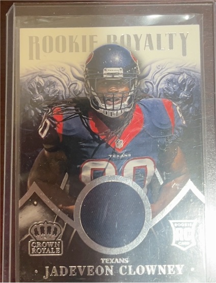 2014 Panini Crown Royale #RR22 Jadeveon Clowney Rookie Royalty Materials — front