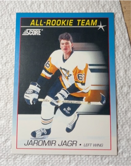 1991 Score #381 Jaromir Jagr All Rookie Team — front