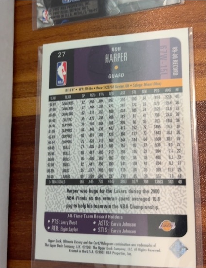 2000 Upper Deck Victory #27 Ron Harper — front