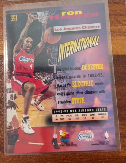 1993-94 Topps Stadium Club Frequent Flyers #351 Ron Harper — front