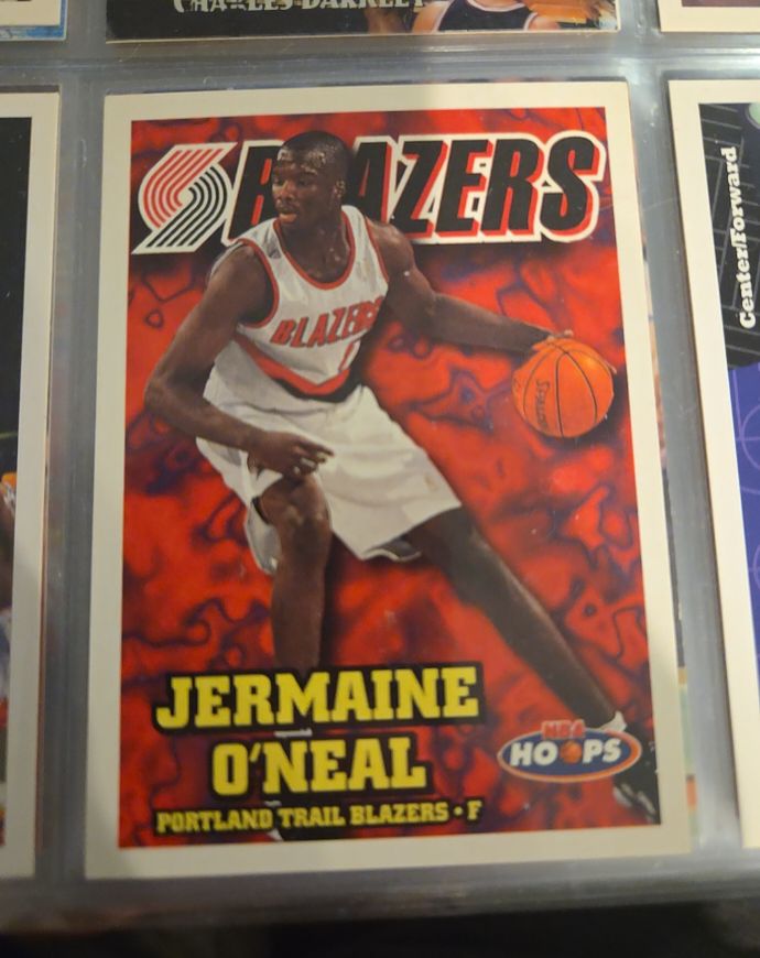 1997-98 Hoops #124 Jermaine O'Neal Portland Trail Blazers — front