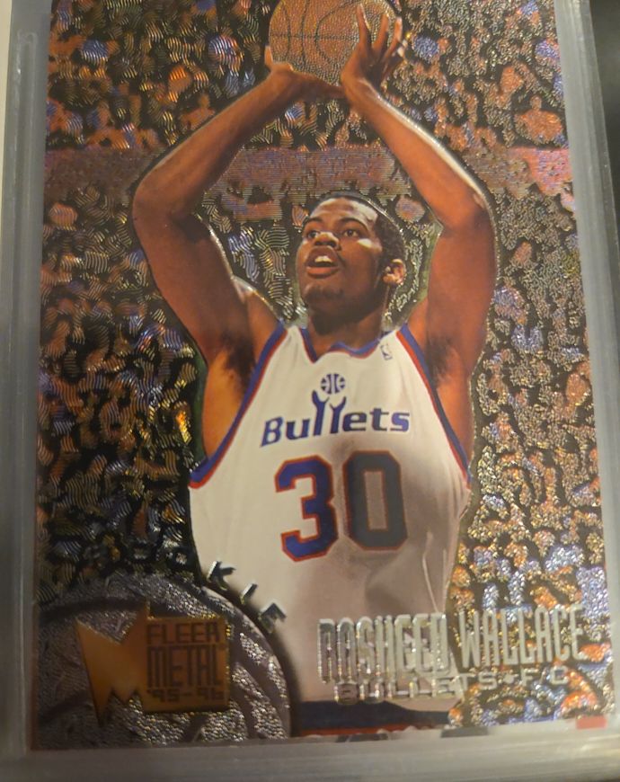 1995-96 Fleer Metal #208 Rasheed Wallace — front