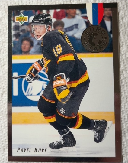 1992-93 Upper Deck #E2 Pavel Bure Euro Stars Vancouver Canucks — front