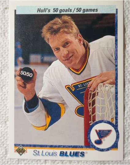 1990-91 Upper Deck #546 Brett Hull 50 Goals/50 Games — front