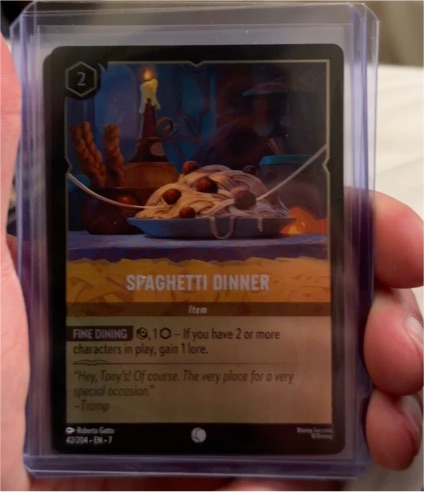 2025 Disney Lorcana Archazia's Island #42 Spaghetti Dinner — front