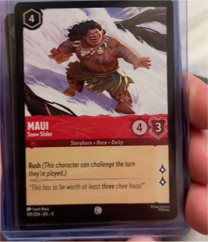 Disney Lorcana 2023 #109 Maui Snow Slider — front