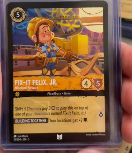 Disney Lorcana Shimmering Skies #12/204 Fix-It Felix, Jr. Niceland Steward — front