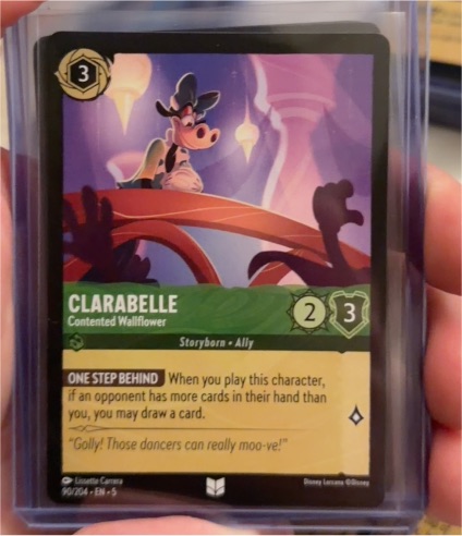 Disney Lorcana Shimmering Skies #90 Clarabelle Contented Wallflower — front